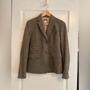 Jcrew brown tweed fitted blazer size 0